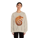 Spiral Quetzalcoatl Feathered Serpent Glyph Style Unisex Sweatshirt