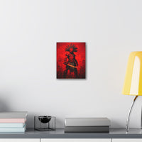 Aztec Macuahuitl Warrior in Red Canvas
