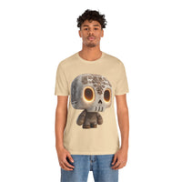 Glow-Eyed Aztec Skull Chibi Unisex T-Shirt