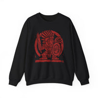 Pre-Hispanic Warrior Symbol Red Glyph Unisex Sweatshirt