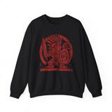 Pre-Hispanic Warrior Symbol Red Glyph Unisex Sweatshirt