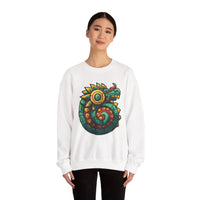 Colorful Quetzalcoatl Sun Serpent Glyph Style Unisex Sweatshirt
