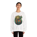 Colorful Quetzalcoatl Sun Serpent Glyph Style Unisex Sweatshirt
