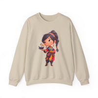 Chibi Inca Girl with Baby Condor Unisex Sweatshirt