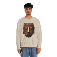 Ancient Andean Tribal Mask Stylized Face Unisex Sweatshirt