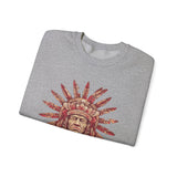 Aztec Sun Chief Feather Headdress Unisex Sweatshirt
