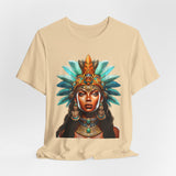 Aztec Royal Warrior Queen Portrait Illustration Unisex T-Shirt