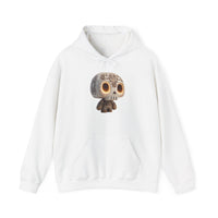 Glow-Eyed Aztec Skull Chibi Unisex Hoodie