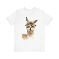 Cute Alpaca With Glasses Watercolor Illustration Unisex T-Shirt