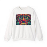 Neon Aztec Mask God Illustration Unisex Sweatshirt