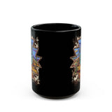 Aztec Turquoise Cactus Desert Landscape Black Mug