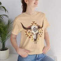 Tribal Bull Skull Earth Symbol Illustration Unisex T-Shirt