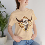 Tribal Bull Skull Earth Symbol Illustration Unisex T-Shirt