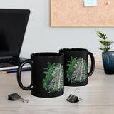 Ancient Mayan Jungle Temple Steps Black Mug