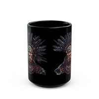 Tribal Feather Headdress Warrior Black Mug