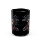 Tribal Feather Headdress Warrior Black Mug