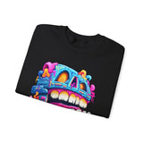 Chunky Neon Mayan Skull Graffiti Style Unisex Sweatshirt