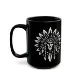 Sacred Tribal Chief Emblem Illustration Black Mug