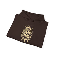 Ah Puch Skull Crown Mayan Glyph Style Unisex Hoodie