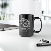 Sacred Stone Inti Inca Sun God Monochrome Style Black Mug