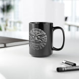 Sacred Stone Inti Inca Sun God Monochrome Style Black Mug