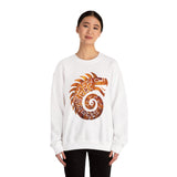 Spiral Quetzalcoatl Feathered Serpent Glyph Style Unisex Sweatshirt