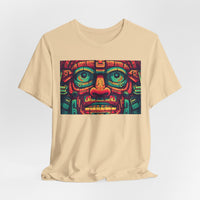Neon Aztec Mask God Illustration Unisex T-Shirt