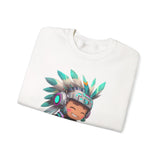Cyber Aztec Chibi Warrior Neon Style Unisex Sweatshirt