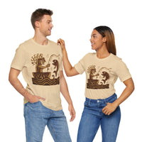 Pre-Hispanic Fisherman with Symbolic Fish Glyph Style Unisex T-Shirt