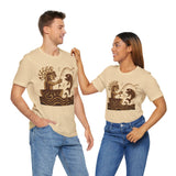 Pre-Hispanic Fisherman with Symbolic Fish Glyph Style Unisex T-Shirt
