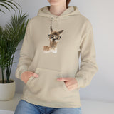 Cute Alpaca With Glasses Watercolor Illustration Unisex Hoodie