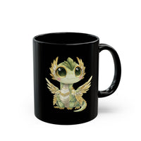 Chibi Quetzalcoatl Feathered Serpent Black Mug