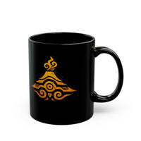 Tribal Volcano Spiral Smoke Glyph Style Black Mug