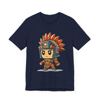 Chibi Aztec Warrior Cartoon Style Unisex T-Shirt