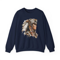 Aztec Jaguar Warrior Woman Watercolor Unisex Sweatshirt