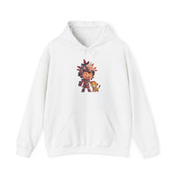 Chibi Aztec Warrior with Jaguar Cub Cartoon History Unisex Hoodie