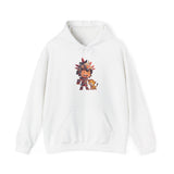 Chibi Aztec Warrior with Jaguar Cub Cartoon History Unisex Hoodie