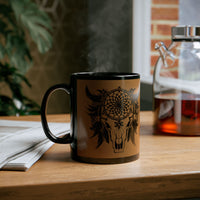Tribal Thunderbird Sacred Symbol Illustration Black Mug