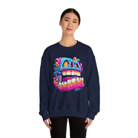 Chunky Neon Mayan Skull Graffiti Style Unisex Sweatshirt