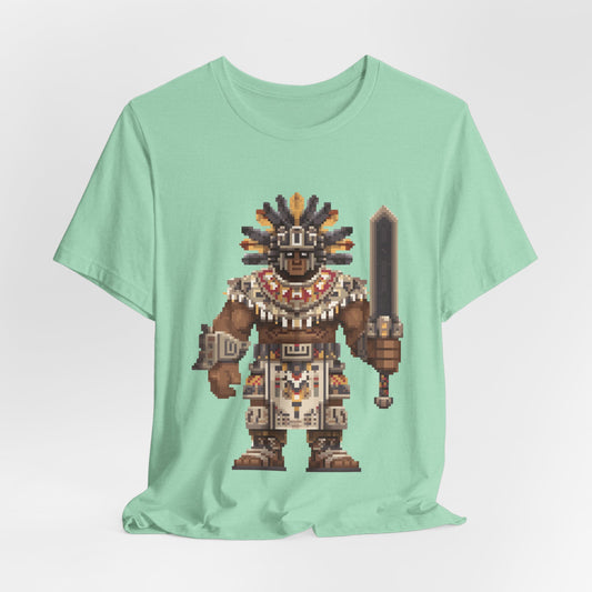 8-Bit Aztec Warrior Pixel Art Style Unisex T-Shirt