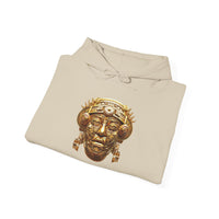 Aztec Golden Solar Deity Mask Unisex Hoodie