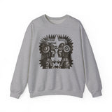 Mirrored Aztec Warriors in Glyph Style Unisex Sweatshirt