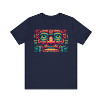 Neon Aztec Mask God Illustration Unisex T-Shirt