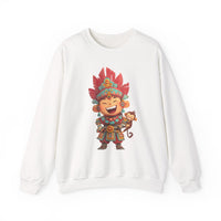 Chibi Maya Warrior and Sacred Monkey Unisex Sweatshirt