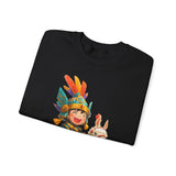 Chibi Inca Warrior Riding Llama Cartoon Unisex Sweatshirt