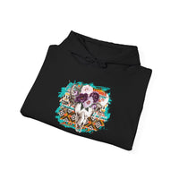Aztec Floral Cow Skull on Turquoise Pattern Unisex Hoodie