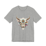 Sacred Floral Cow Skull Mandala Illustration Unisex T-Shirt