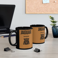 Aztec Jaguar Warrior Emblem Black Mug