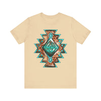 Turquoise Western Aztec Gem Illustration Unisex T-Shirt