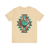 Turquoise Western Aztec Gem Illustration Unisex T-Shirt